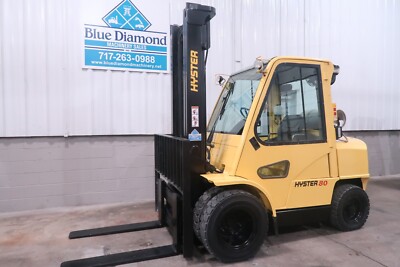Hyster H80XM, 8,000# Pneumatic,  LP Gas, 2 Stage Mast, Sideshift, CAB, Dual Tire