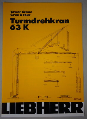 Data Sheet Liebherr Tower Crane 63 K Stand 03/1992