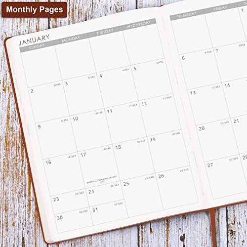 2022 Planner - Weekly/Monthly Planner, 8.5" x 11", Soft Leather cover with 