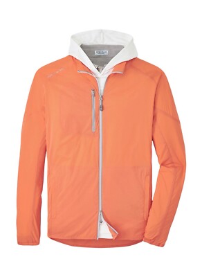 Peter Millar Sahara Orange Hyperlight Gust Full-Zip Windbreaker Jacket 2XL Golf