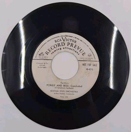 Porgy And Bess Gershwin 45 rpm 7" RCA Victor White Label Promo RARE EX/NM - Picture 2 of 2