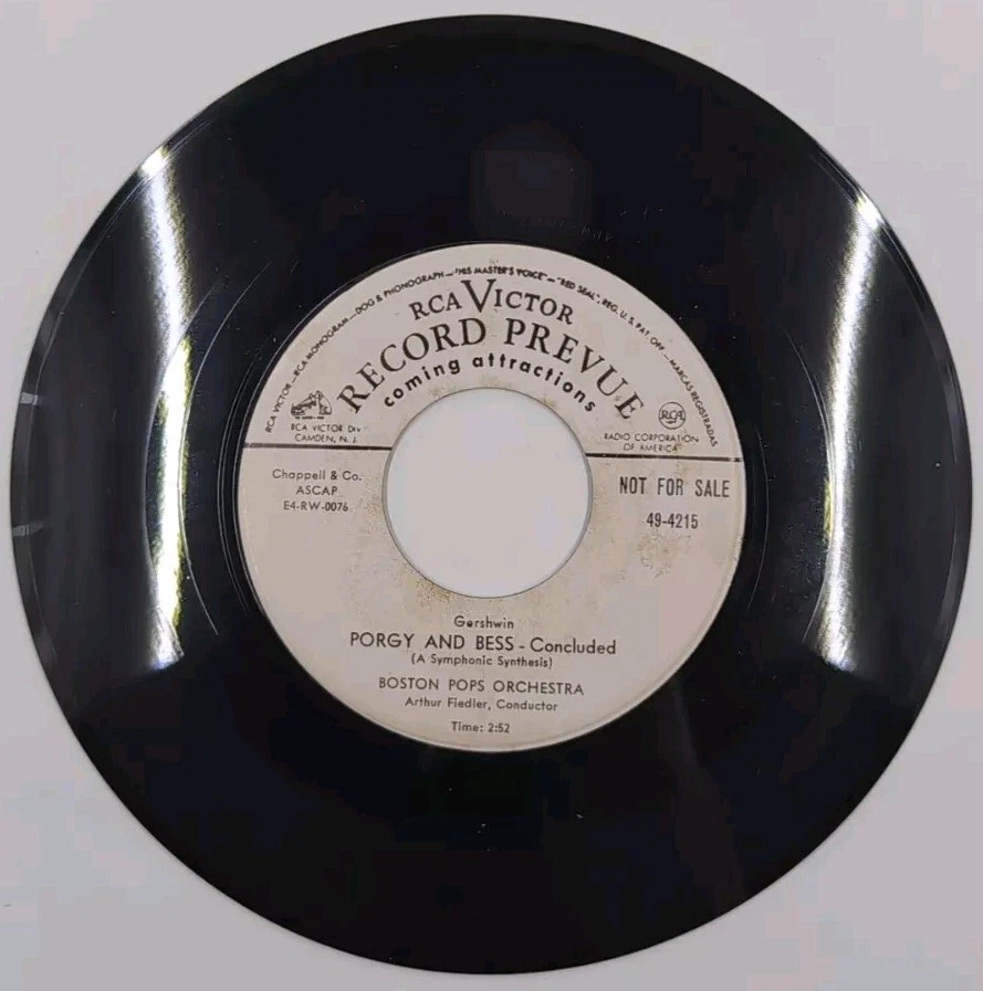 Porgy And Bess Gershwin 45 rpm 7" RCA Victor White Label Promo RARE EX/NM - Image 2 of 2