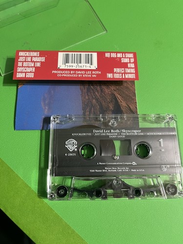 1988 David Lee Roth Van Halen Skyscraper Cassette WB Records Vintage Rock - Picture 3 of 3