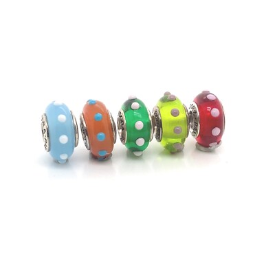Genuine Pandora Set of 5 Seeing Spots Murano Glass Charms 790626 627 ...