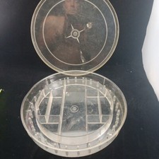 Vintage Clear Plastic Round Sewing Box Caddy ...