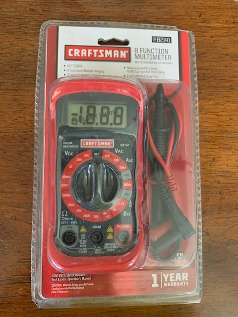New CRAFTSMAN Model 34-82141 8 Function Digital Multimeter