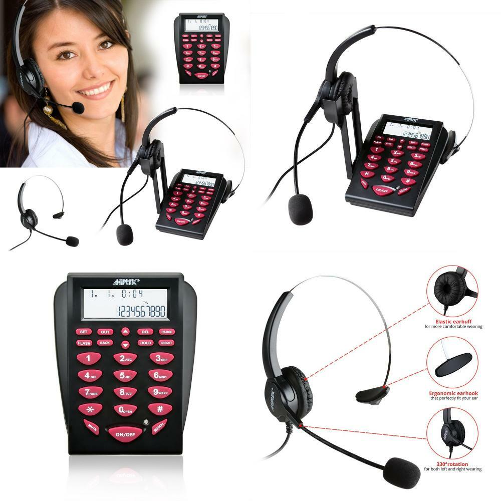 AGPtEK Corded Telephone with Headset Dialpad for House Call