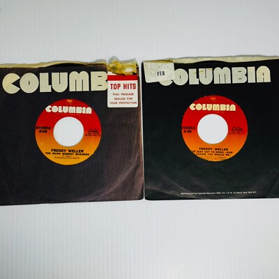 Freddy Weller 45 Singles Record Set Of 2 Too Much Monkey Business I've Just Got