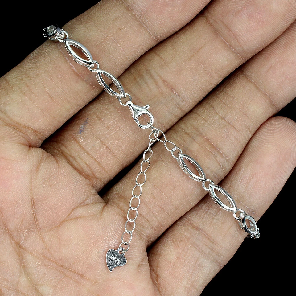 Pulsera de plata de ley 925 ovalada naranja coral Italia 7x5 mm joyas de piedras preciosas Foto 3 de 4