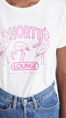 RE/DONE X HANES klassisches kurzes kurzes T-Shirt Flamingo Grafikdruck S 135 $ - Bild 11 von 11