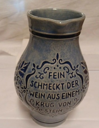 Vintage Marzi & Remy Wine Cobalt Glaze Grapes Jug Pitcher Stein 3105-NICE! - Picture 4 of 5