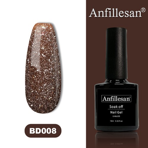 Reflective Glitter Gel Nail Varnish Anfillesan UV LED Base Coat Gel Sparkle UK - Picture 34 of 48