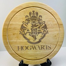 Harry Potter Hogwarts Cheese/Serving10" Round Wood Board Vintage