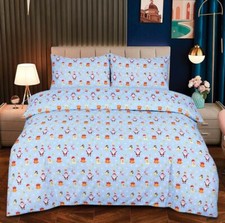 Christmas Duvet Cover Set Reversible Quilt XMAS Bedding Single Double King Size