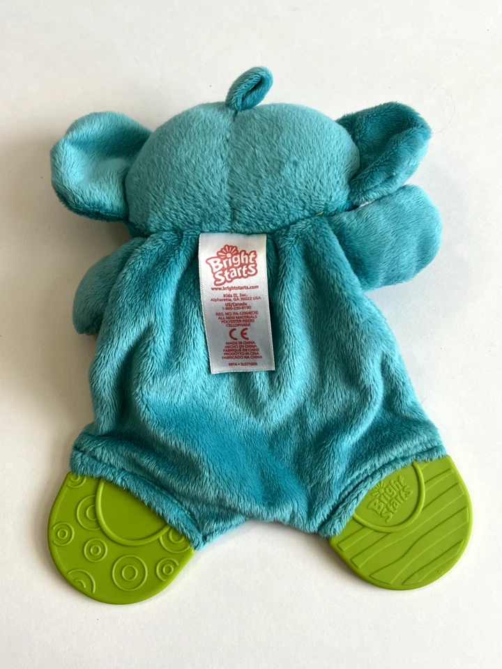 Juguete de cuna de felpa arrugada mordedor de bebé elefante azul estrellas brillantes, envío rápido Foto 2 de 3