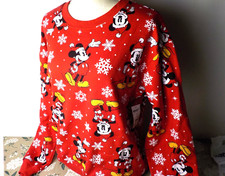 Disney Mickey Mouse Women's Holiday Sweatshirt L Brand New