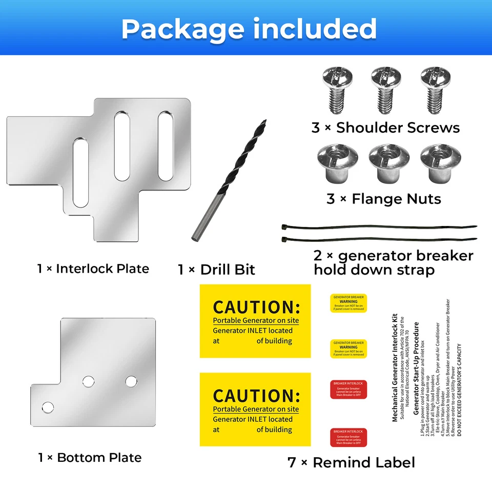 Generator Interlock Kit For Siemens & Murray 150A & 200A Main breaker Panels BR - Image 2 of 4