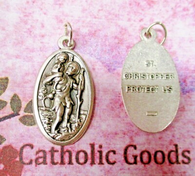 St. Christopher - Saint Christopher Protect Us - Lg Ox Italian 1 5/16'' Medal 