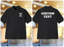 Personalized Custom Printed Polo Shirt -Unisex Workwear Top with Your Text Logo