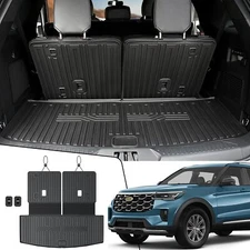 Cargo Mat & Backrest Mats for 2020-2025 Ford Explorer, All-Weather TPE Liner