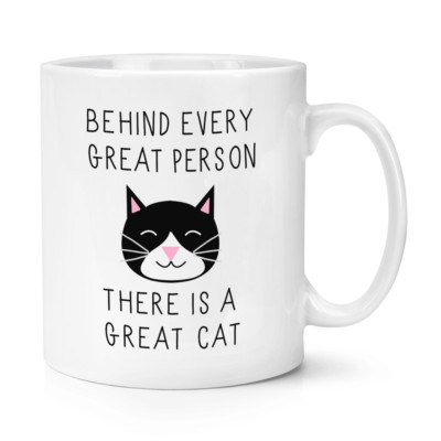 Hinter jeder großen Person ist eine großartige Katze 10 Unzen Becher Tasse - Crazy Cat Lady lustig
