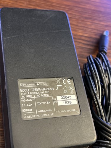 Adaptador de 12 VDC fuente de alimentación 50/60Hz Checkview 05700316 TPES18-120150-0-8 - Imagen 2 de 2
