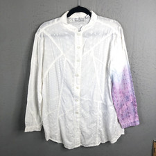 Sacred Threads Top Womens M White Embroidery ...