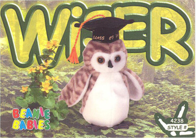 TY Beanie Babies BBOC Card Series 3 Common Wiser the Owl NM/Mint