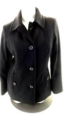 Nautica Women's Black Wool Button Up Coat Size M