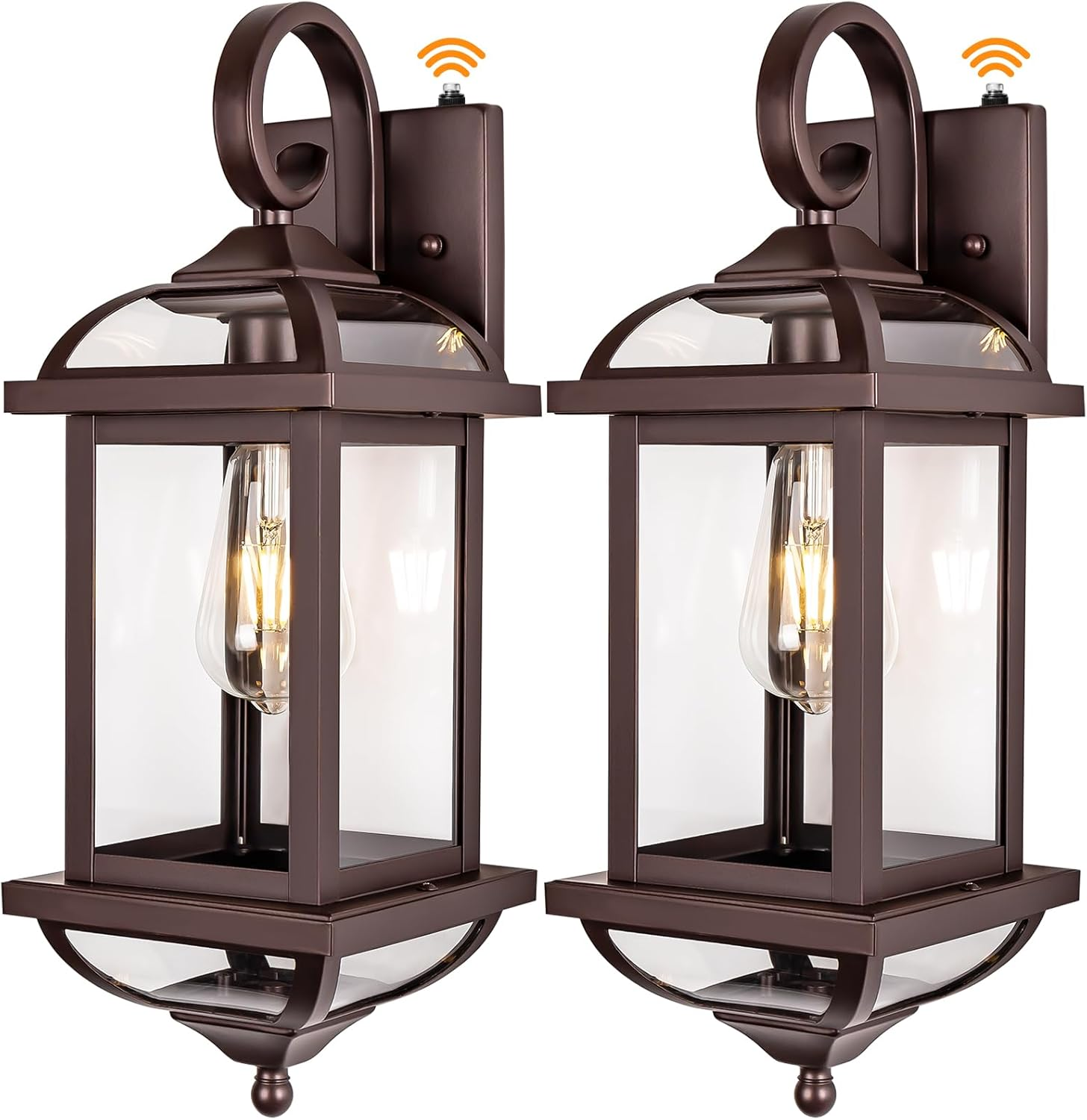 18” Bronze Outdoor Light Fixtures with Dusk to Dawn Sensor 2-Pack, Anti-Rust Alu