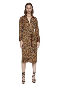 zara snake print shirt dress