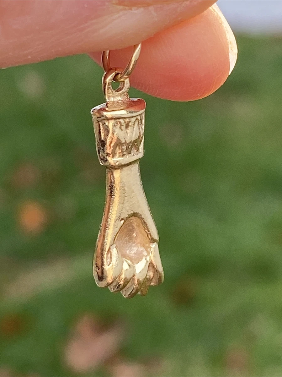 Vintage 14K Solid Yellow Gold Fist Hand Charm eBay