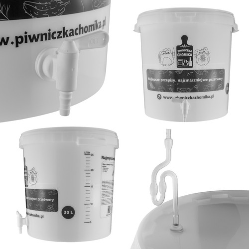 30 Litre Fermentation Container Bucket + Tap + Airlock, Home Brew Beer - Picture 2 of 7