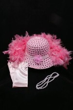 Girl's Pink Tea Party Hat and Accessories  Princess Tea Party  Tea Party Hat