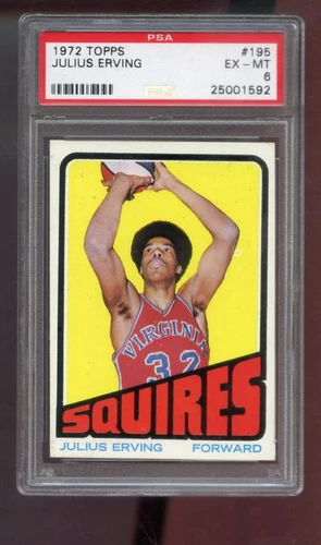 1972-73 Topps #195 Julius Erving Dr. J. ROOKIE RC PSA 6 Graded Basketball Card