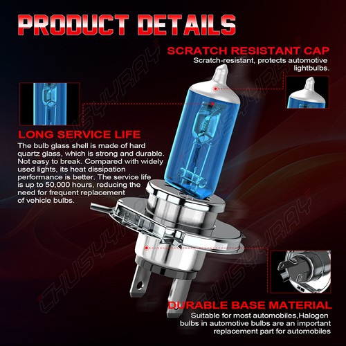 Car 12V H4 3 Claws 35W 6000K Xenon HID White Headlight Halogen Light Bulb - Picture 5 of 11