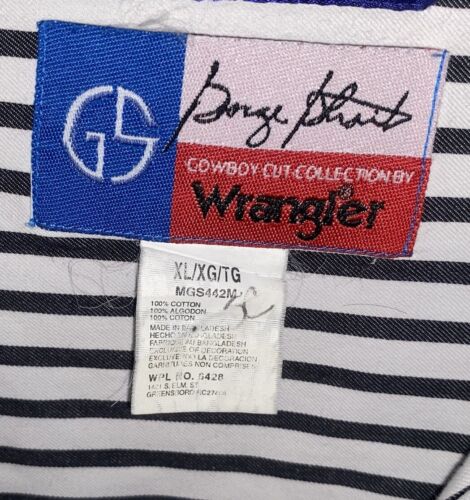 Wrangler Camicia Uomo XL George Strait Rosso Bianco con Polsini Blu Bianco Bottoni - Foto 3 di 8
