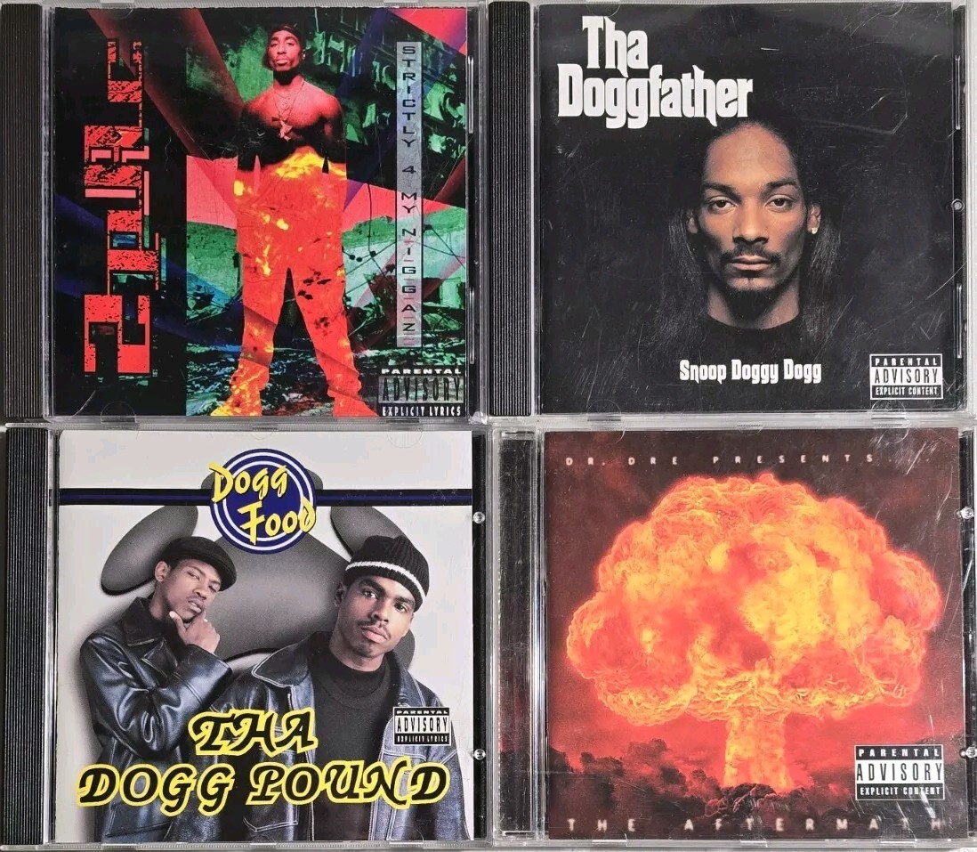 1990's Collection Of 4 Westcoast Rap CD Albums, 2Pac, Snoop Dogg