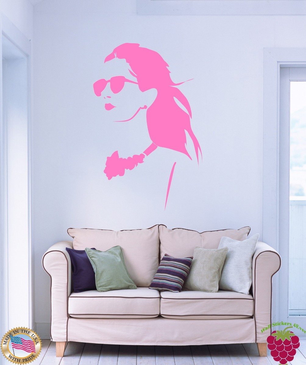 Wall Stickers Vinyl Decal Woman in Glasses Hair Girl Z1117 for