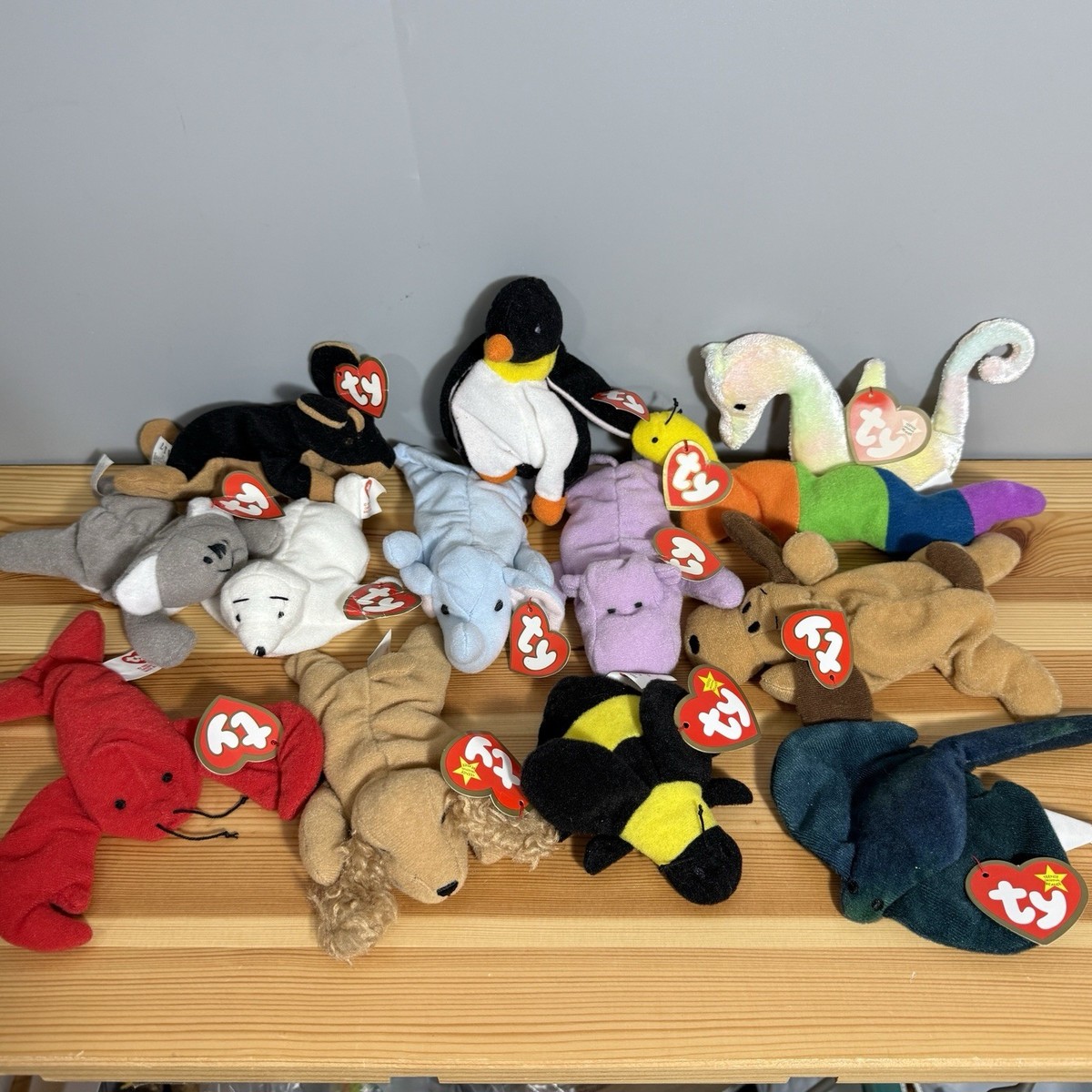 ダブり無し90's ty BEANIE BABYぬいぐるみ72点セット ビーニー Ty Teenie Beanie Baby Lot of 13 Mini Beanbag Plush Toys 90s