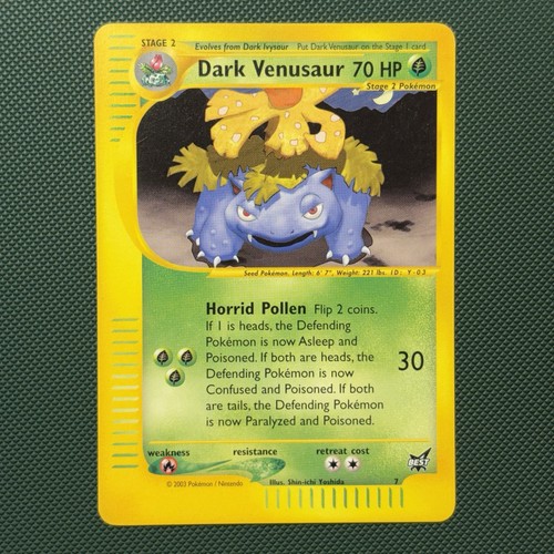 Pokémon Vintage Promo Dark Venusaur 7/9 WotC Best of Game 2003