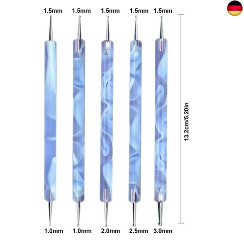 5 Stück Nagelpunkt-Stift, Nagel Dotting Pen Nail Art Tools Set für Nail-Art, S - Bild 2 von 7