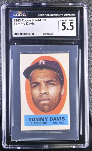 Tommy Davis [Instruction Back] 1963 Topps Peel Offs card