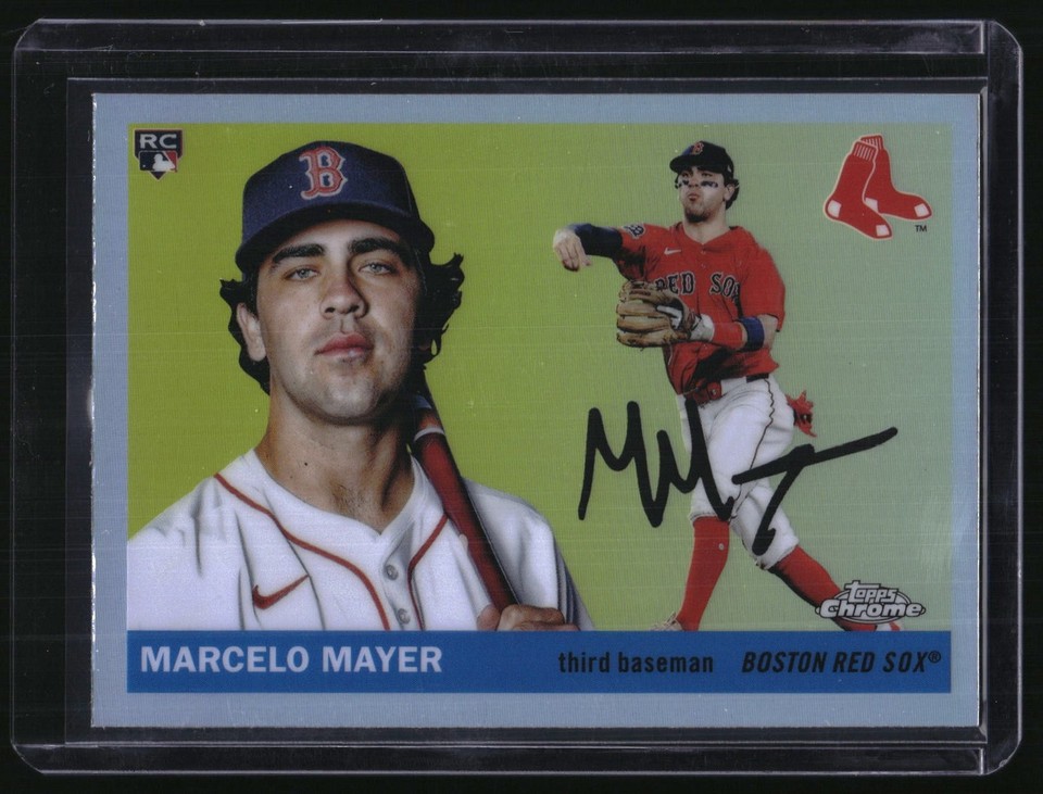 2025 Topps Chrome Platinum Marcelo Mayer #267 Refractors Boston Platinum Marcelo Mayer #267 Refractors RC Auto Boston Red Sox