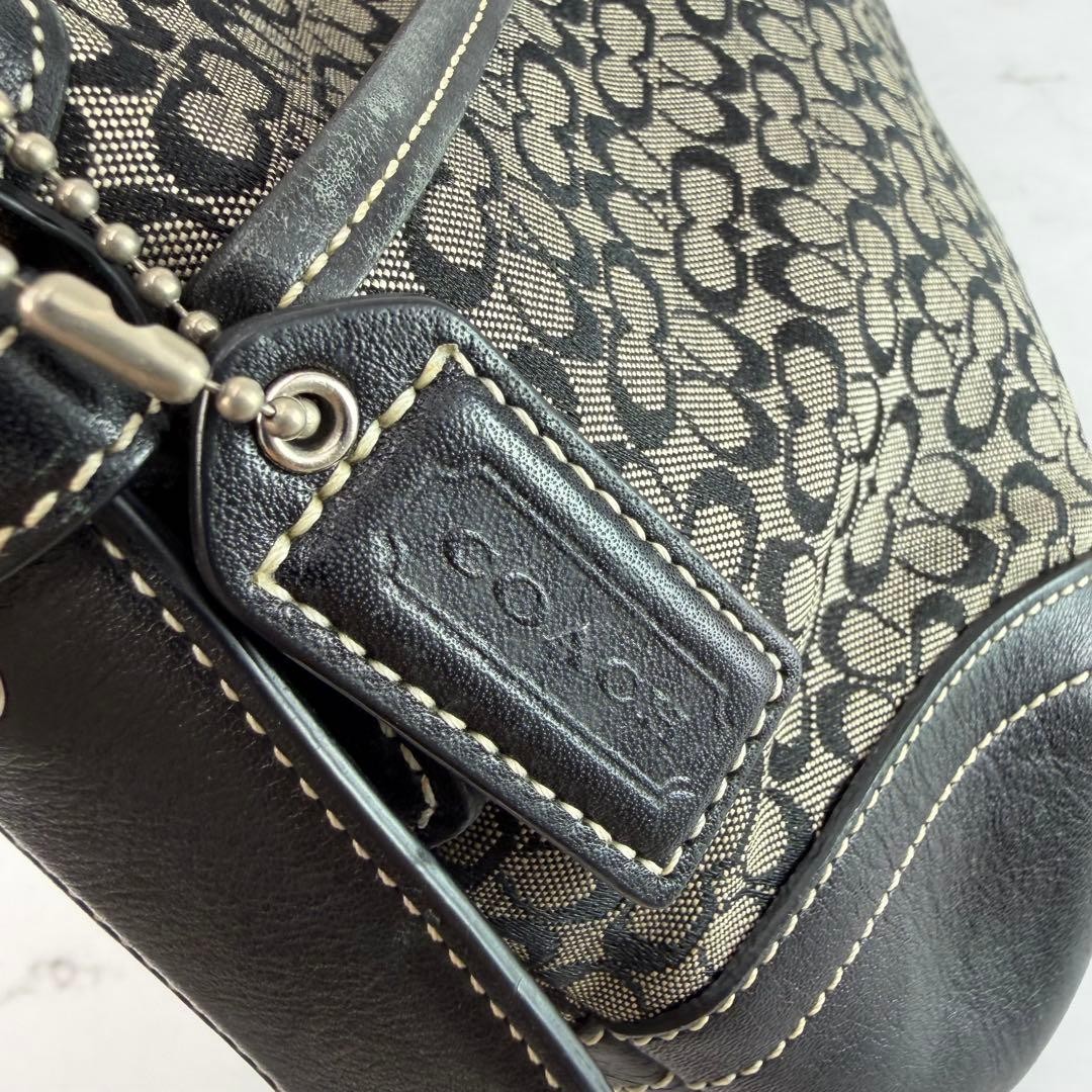 COACH 6808 Soho Signature Canvas Buckle Shoulder Bag Black Y2K 