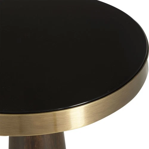 Uttermost 24982 Fortier 12" Diameter Glass Top Wood Side Table - Espresso / - Picture 3 of 4