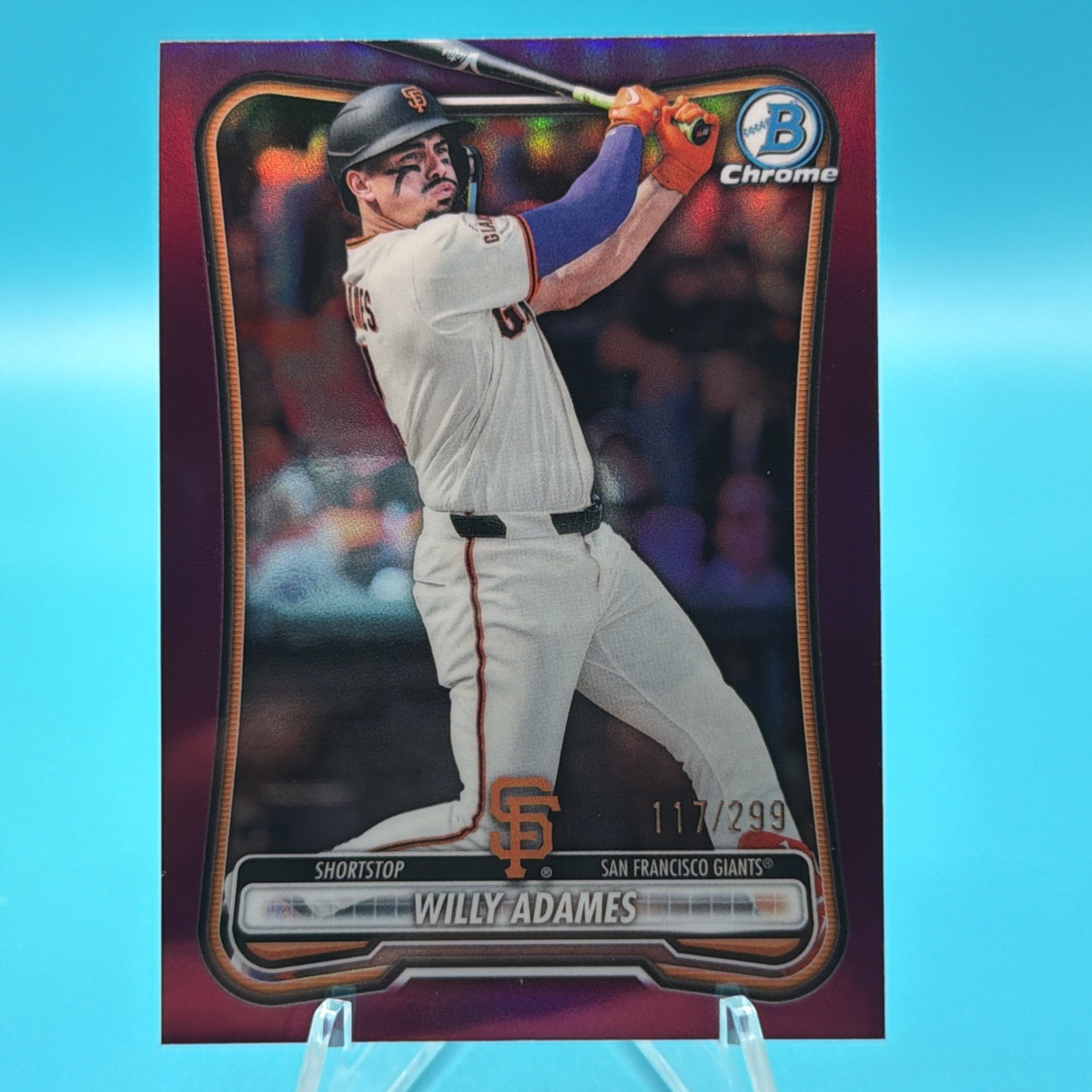 2026 Bowman Chrome Baseball Willy Adames Fuschia Refractor /299