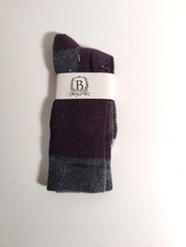 b studio -men's socks - maroon - Cashmere blend - Made in USA **K2**