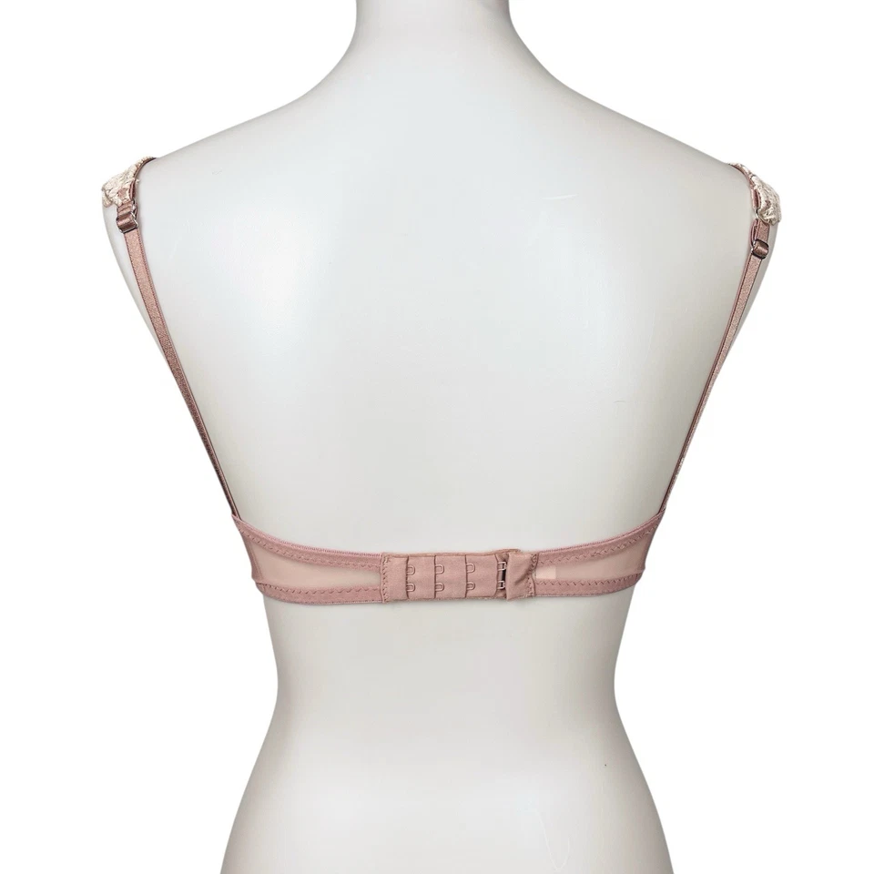 Sutiã Intimissimi 32B Feminino Super Push Up Renda Acolchoado Rosa Lindas Flores Gioia - Imagem 4 de 4