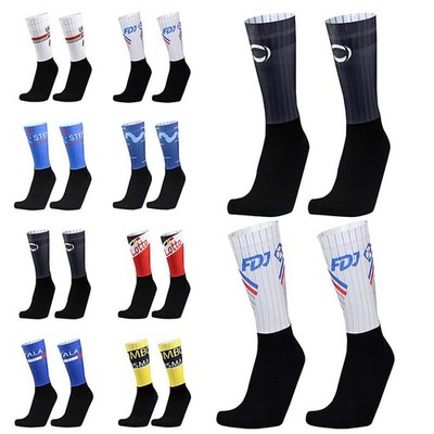 Seamless Pro Cycling Socks Anti-Aero Road MTB Outdoor Racing Team Ride Socks